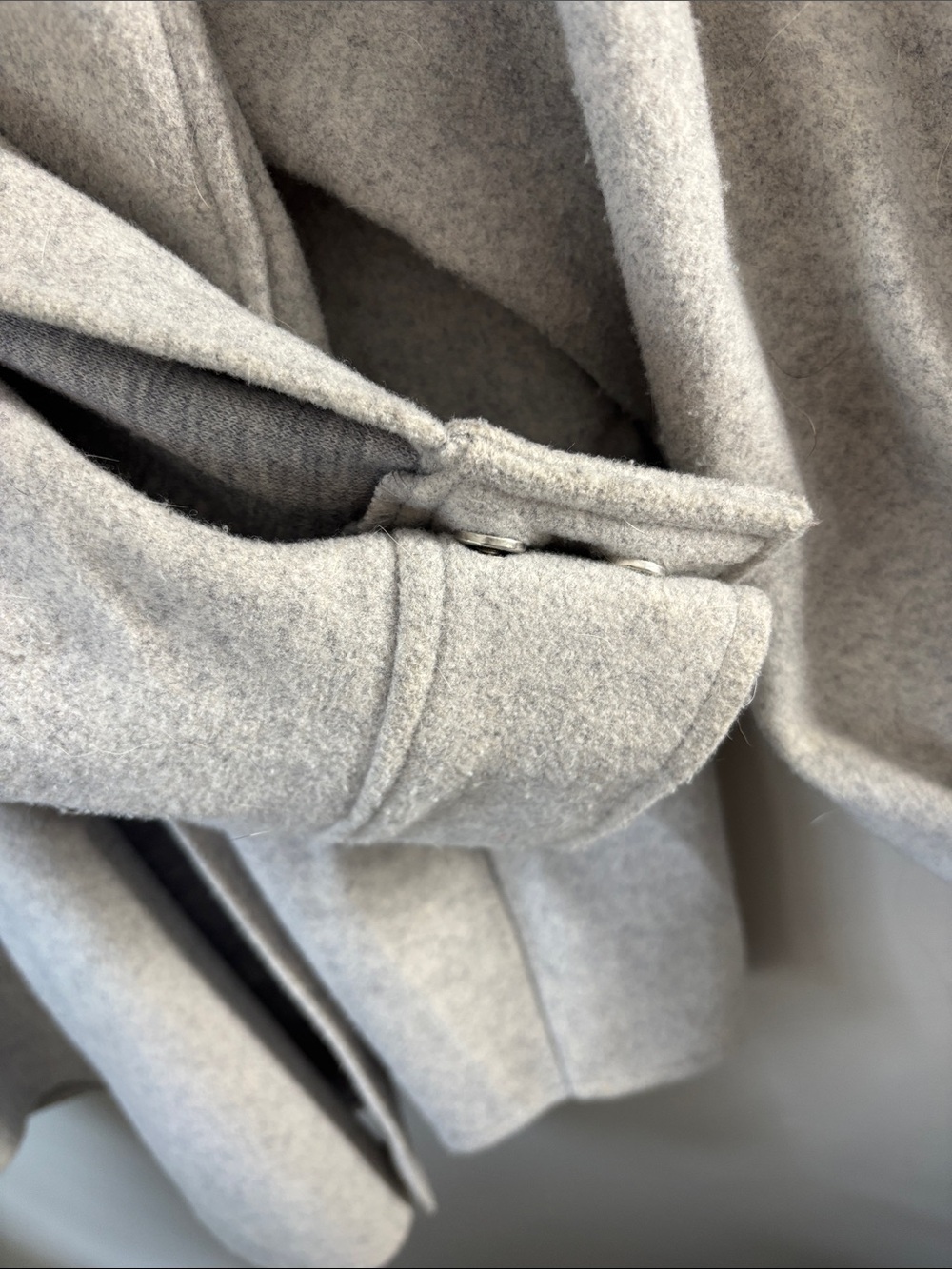Oversized Light Gray Wool-Blend Shirt Jacket - Picture 5 of 7